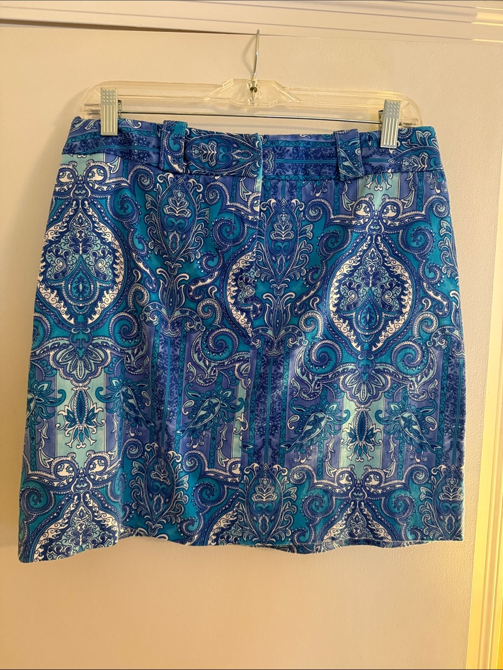 INC International Concepts Blue Paisley Mini Skirt